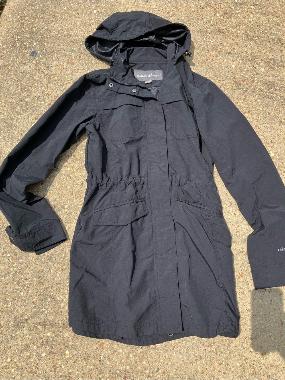 Eddie Bauer Black Hooded Utility Anorak Jacket